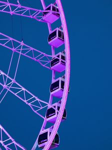 Preview wallpaper ferris wheel, attraction, booths, purple