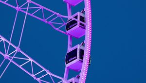 Preview wallpaper ferris wheel, attraction, booths, purple