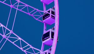 Preview wallpaper ferris wheel, attraction, booths, purple