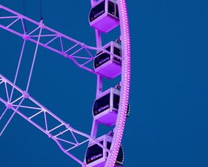 Preview wallpaper ferris wheel, attraction, booths, purple