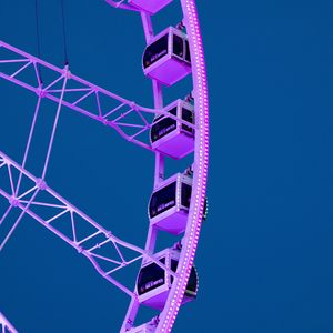 Preview wallpaper ferris wheel, attraction, booths, purple