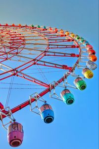 Preview wallpaper ferris wheel, attraction, booths, construction, colorful