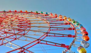 Preview wallpaper ferris wheel, attraction, booths, construction, colorful