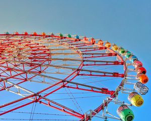 Preview wallpaper ferris wheel, attraction, booths, construction, colorful