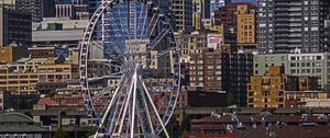 Preview wallpaper ferris wheel, attraction, buildings
