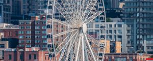 Preview wallpaper ferris wheel, attraction, buildings, water