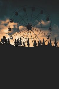Preview wallpaper ferris wheel, attraction, cabs, evening
