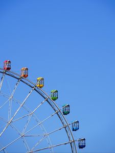 Preview wallpaper ferris wheel, attraction, cabs, multicolored