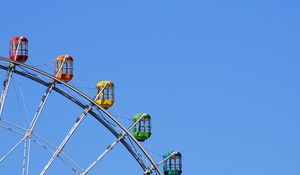 Preview wallpaper ferris wheel, attraction, cabs, multicolored