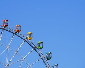 Preview wallpaper ferris wheel, attraction, cabs, multicolored