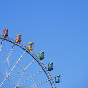 Preview wallpaper ferris wheel, attraction, cabs, multicolored