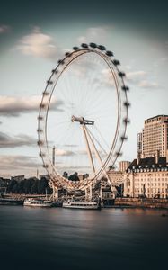 Preview wallpaper ferris wheel, attraction, city, dock