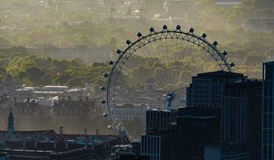 Preview wallpaper ferris wheel, attraction, city, architecture