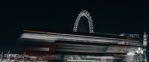 Preview wallpaper ferris wheel, attraction, city, long exposure