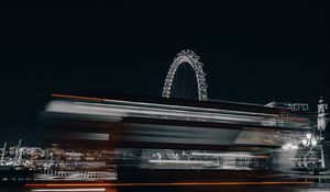 Preview wallpaper ferris wheel, attraction, city, long exposure
