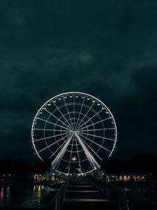 Preview wallpaper ferris wheel, attraction, city, architecture, night