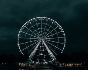 Preview wallpaper ferris wheel, attraction, city, architecture, night