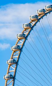 Preview wallpaper ferris wheel, attraction, construction, sky, minimalism