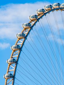 Preview wallpaper ferris wheel, attraction, construction, sky, minimalism