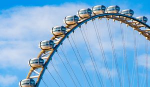 Preview wallpaper ferris wheel, attraction, construction, sky, minimalism