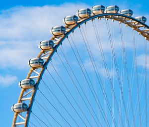 Preview wallpaper ferris wheel, attraction, construction, sky, minimalism
