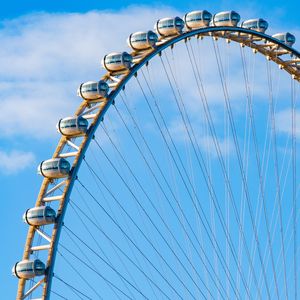 Preview wallpaper ferris wheel, attraction, construction, sky, minimalism