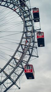 Preview wallpaper ferris wheel, attraction, construction, booths