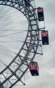 Preview wallpaper ferris wheel, attraction, construction, booths