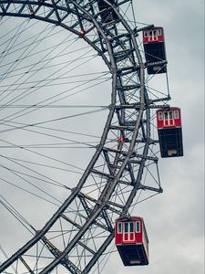 Preview wallpaper ferris wheel, attraction, construction, booths