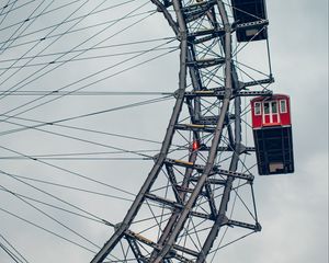 Preview wallpaper ferris wheel, attraction, construction, booths