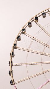 Preview wallpaper ferris wheel, attraction, construction, pink, aesthetics