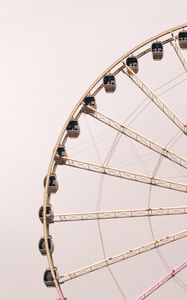 Preview wallpaper ferris wheel, attraction, construction, pink, aesthetics