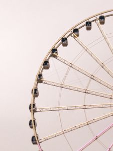 Preview wallpaper ferris wheel, attraction, construction, pink, aesthetics