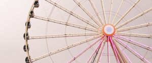 Preview wallpaper ferris wheel, attraction, construction, pink, aesthetics