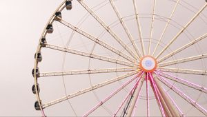Preview wallpaper ferris wheel, attraction, construction, pink, aesthetics