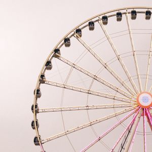 Preview wallpaper ferris wheel, attraction, construction, pink, aesthetics