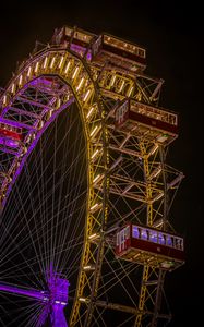 Preview wallpaper ferris wheel, attraction, construction, backlight, dark