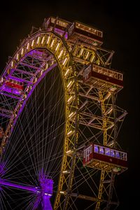 Preview wallpaper ferris wheel, attraction, construction, backlight, dark