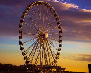 Preview wallpaper ferris wheel, attraction, entertainment, evening