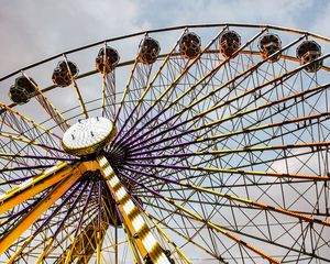 Preview wallpaper ferris wheel, attraction, entertainment, lighting