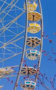 Preview wallpaper ferris wheel, attraction, flowers, tree