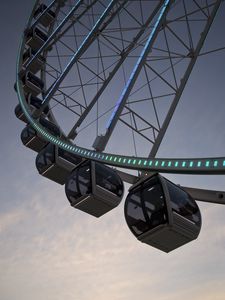 Preview wallpaper ferris wheel, attraction, lights, sky, evening