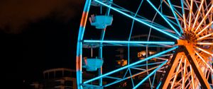 Preview wallpaper ferris wheel, attraction, lights, illumination, night