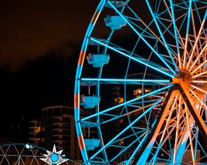 Preview wallpaper ferris wheel, attraction, lights, illumination, night