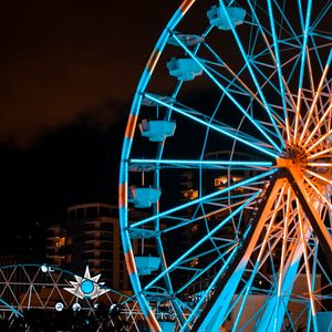 Preview wallpaper ferris wheel, attraction, lights, illumination, night