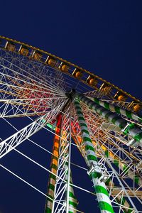 Preview wallpaper ferris wheel, attraction, lights, night, bottom view