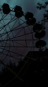 Preview wallpaper ferris wheel, attraction, night, sky