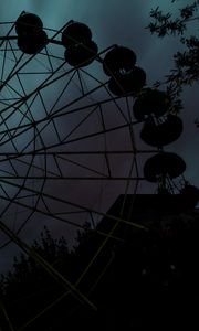 Preview wallpaper ferris wheel, attraction, night, sky