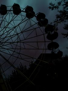 Preview wallpaper ferris wheel, attraction, night, sky