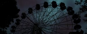 Preview wallpaper ferris wheel, attraction, night, sky